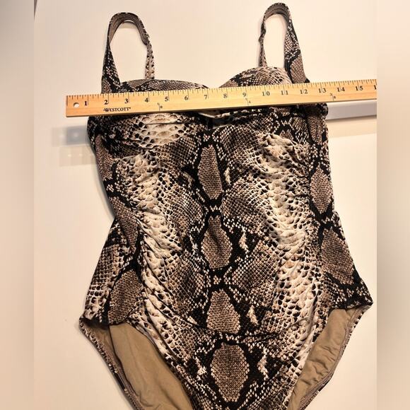 Bond-Eye Australia One Piece Python Print Swimsuit Size 12 D-DD - Picture 6 of 10